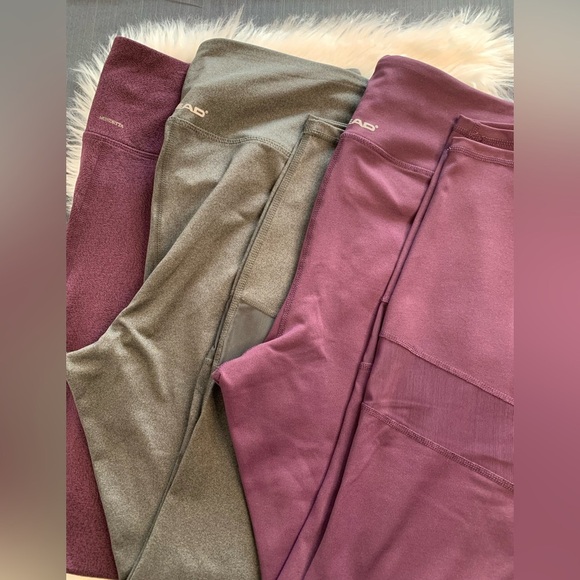 3pc Mondetta/Head Purple and Gray High-Waisted Leggings with Stretchy Fabric - Picture 10 of 10